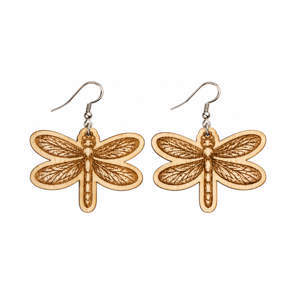 Dragonfly Wooden Earrings